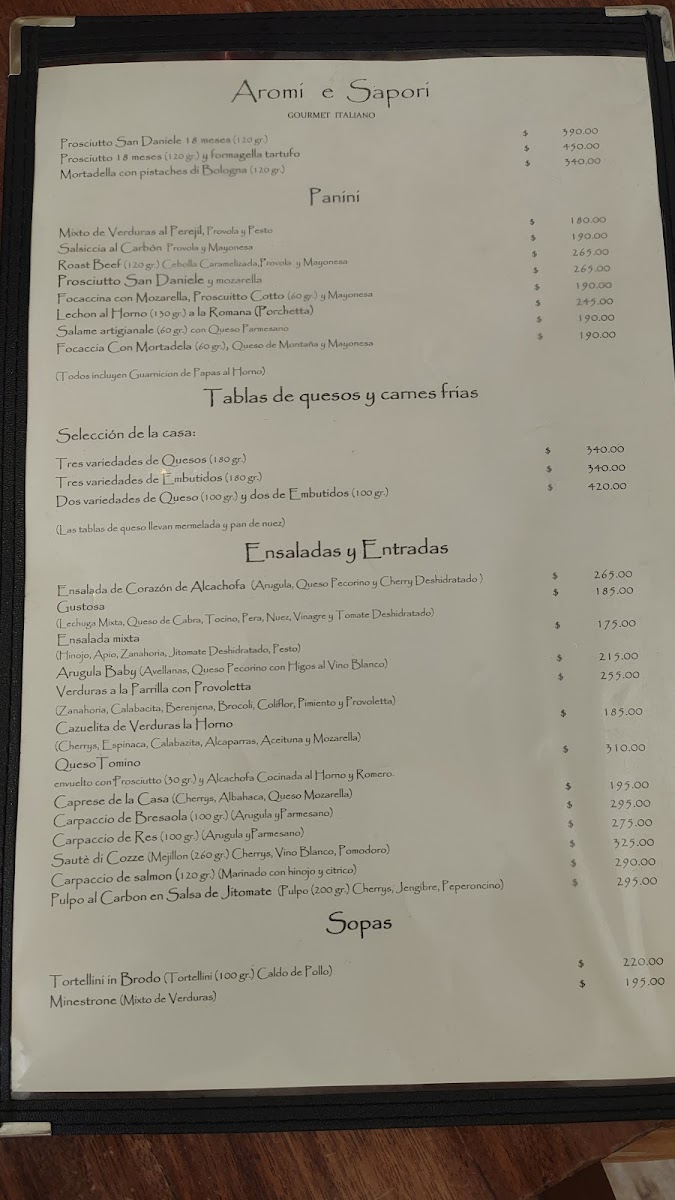 Aromi Sapori Menu - Image 1
